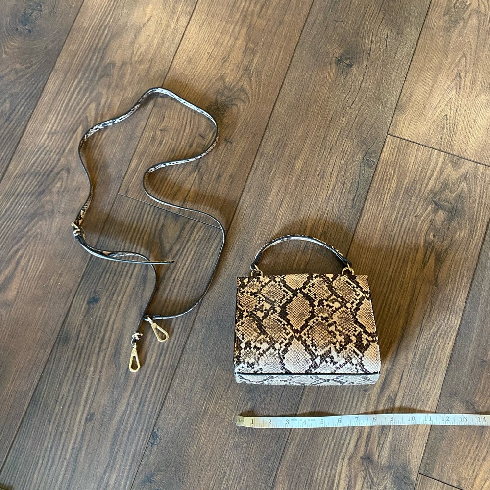 A New Day Cream and Black Mini Bag with Matching Crossbody Strap